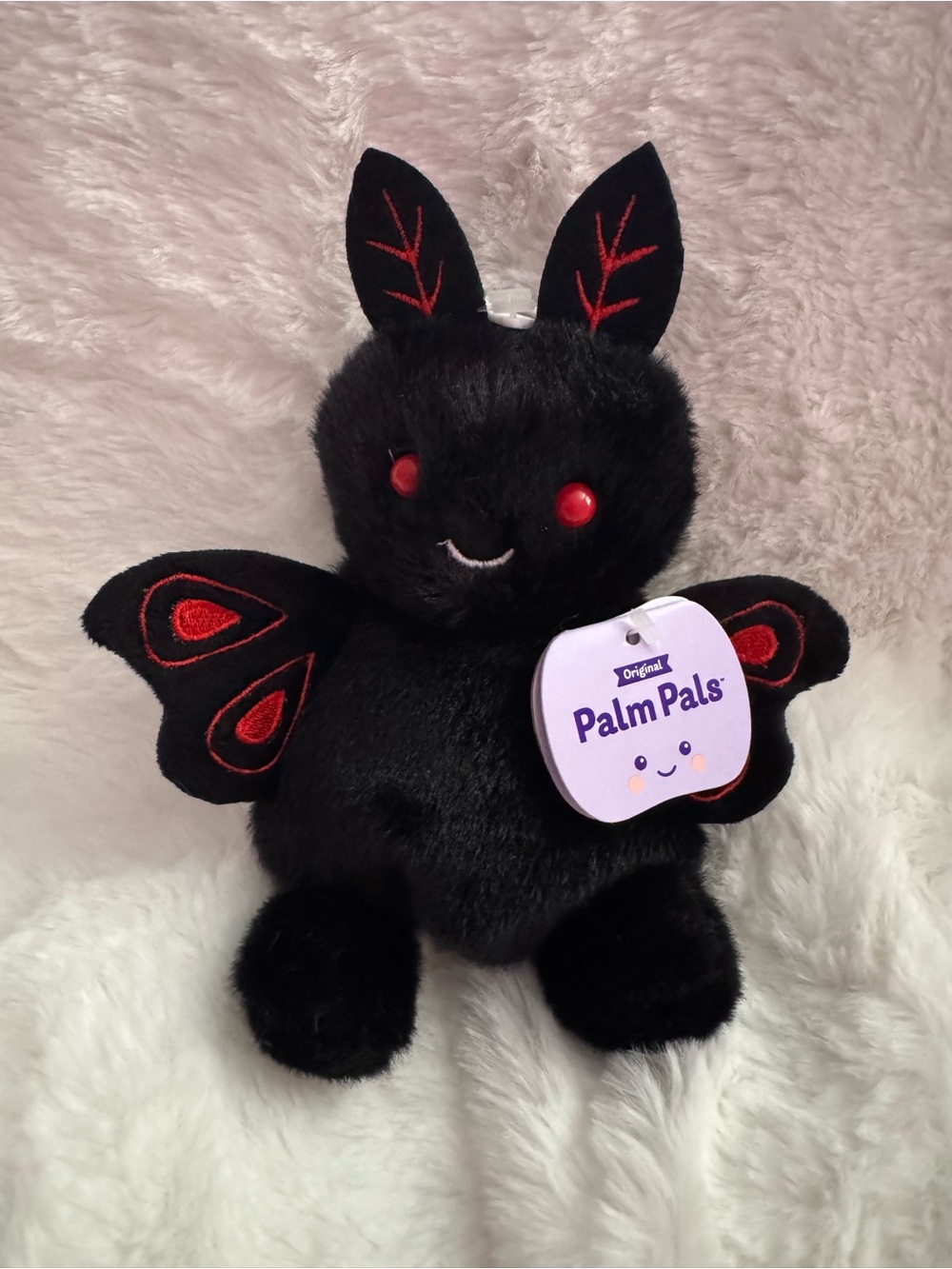 Palm Pals Mortimer Mothman Plush Black & Red- Kids Toy